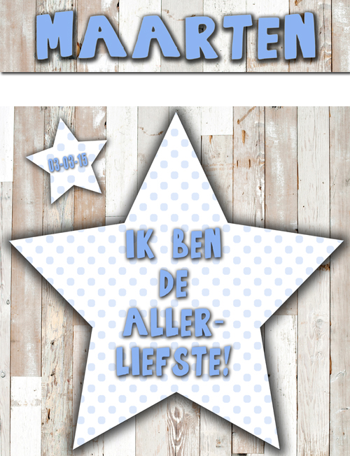 Geboortestoeltje happy star jongen